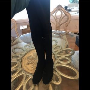 NWB Delman New York Black Stretchy Suede Over The Knee Boots 7.5 Ret. 478.